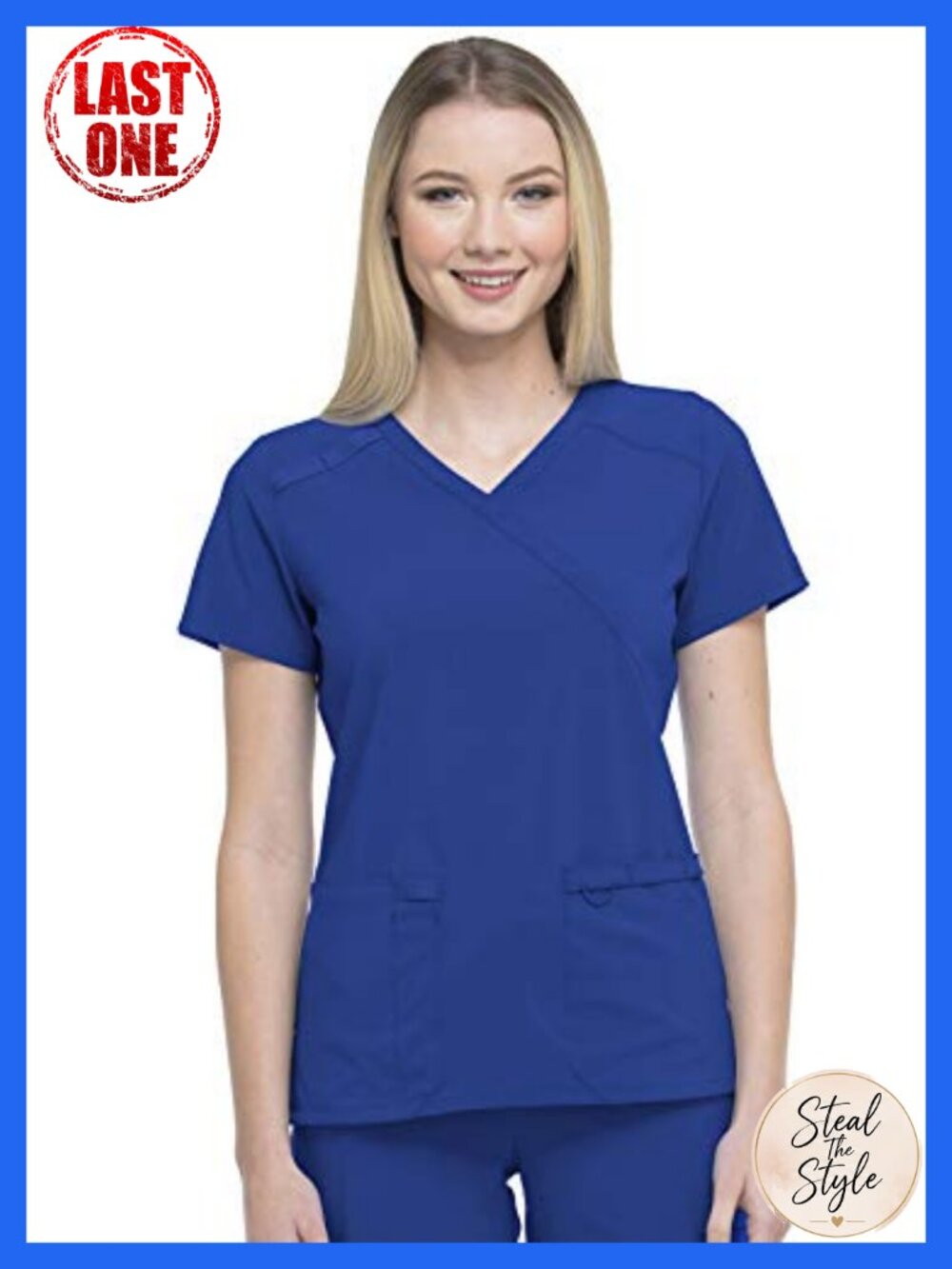 Dickies EDS Essentials Women's Mock Wrap Scrub Top Four-Way Stretch Medical